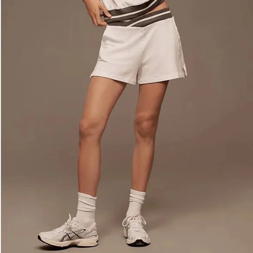 ANTHROPOLOGIE Sundry Cali Shorts White Gray NEW - Picture 3 of 9